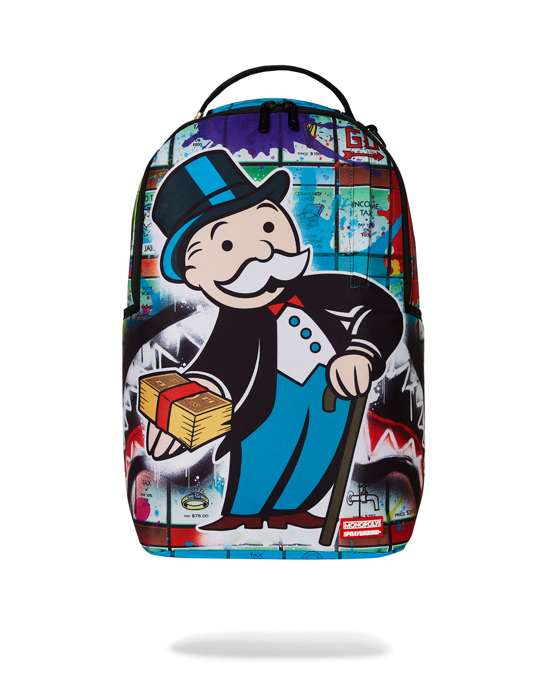 Sprayground - Monopoly Man Sprayed Board DLXR Backpack - Clique Apparel