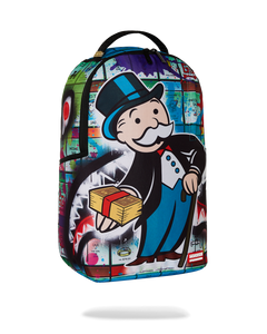 Sprayground - Monopoly Man Sprayed Board DLXR Backpack - Clique Apparel