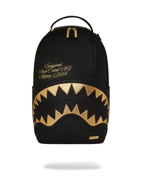 Sprayground - Shark Central Gold Dlxsv Backpack - Clique Apparel