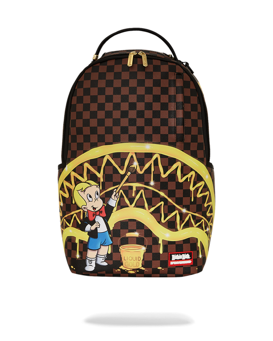 Sprayground - Richie Rich Gold Sharkmouth DlxSv Backpack - Clique Apparel