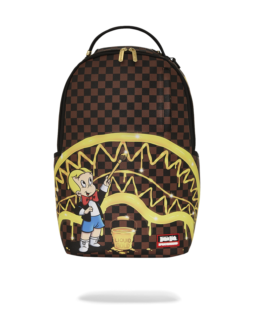 Sprayground - Richie Rich Gold Sharkmouth DlxSv Backpack - Clique Apparel