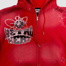 Load image into Gallery viewer, RETROVERT-Zip-up-red hoodie