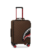 Sprayground - Exterior Gold Zip Pocket Sharks in Paris Jetsetter Carry-On Luggage - Clique Apparel