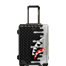 Sprayground - Silver Side Drip Black Check Carry On Luggage - Clique Apparel