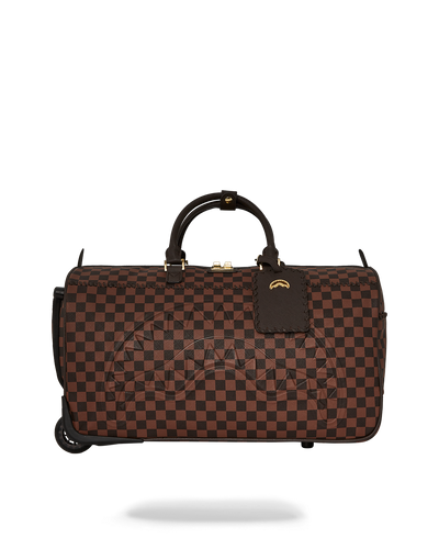 Sprayground - Core Embossed Check Wheely Duffle - Clique Apparel