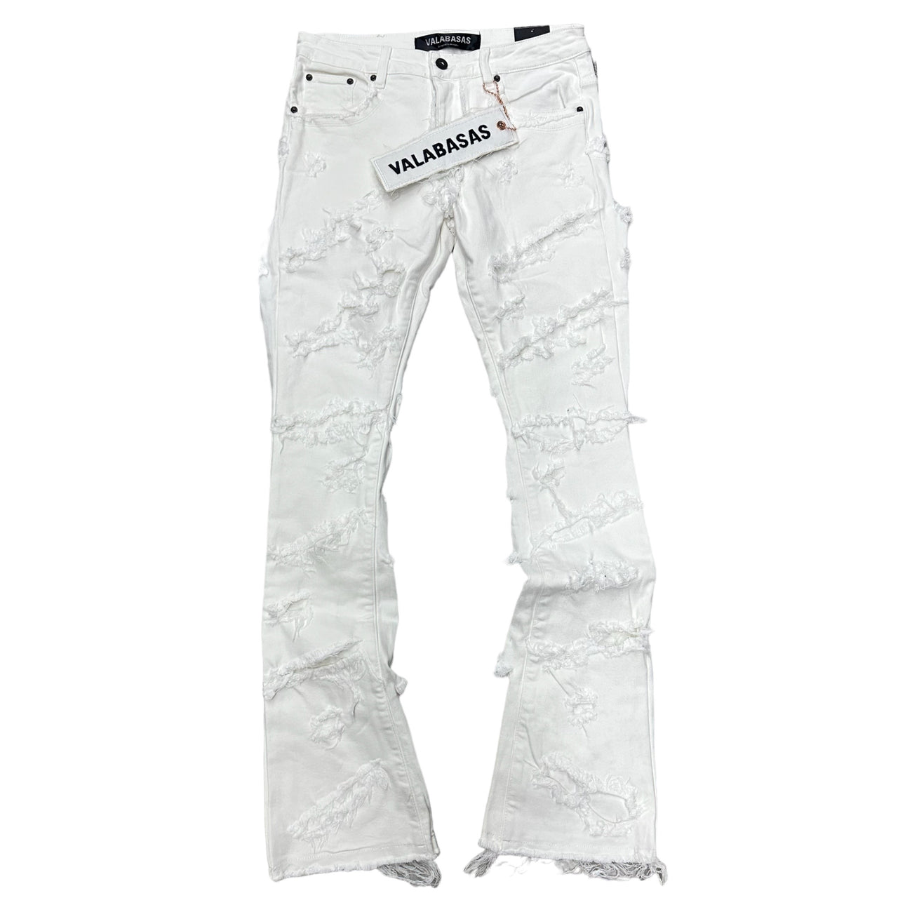 Valabasas -  Ravel White Stacked Jeans - Clique Apparel