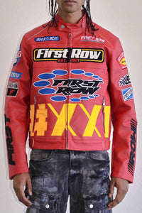 First Row - Red Motor Racing Leather JKT -