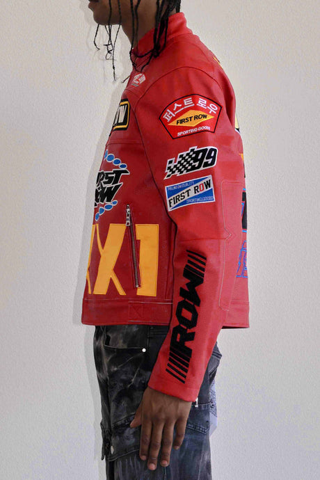 First Row - Red Motor Racing Leather JKT -