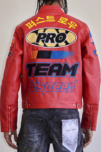 First Row - Red Motor Racing Leather JKT -