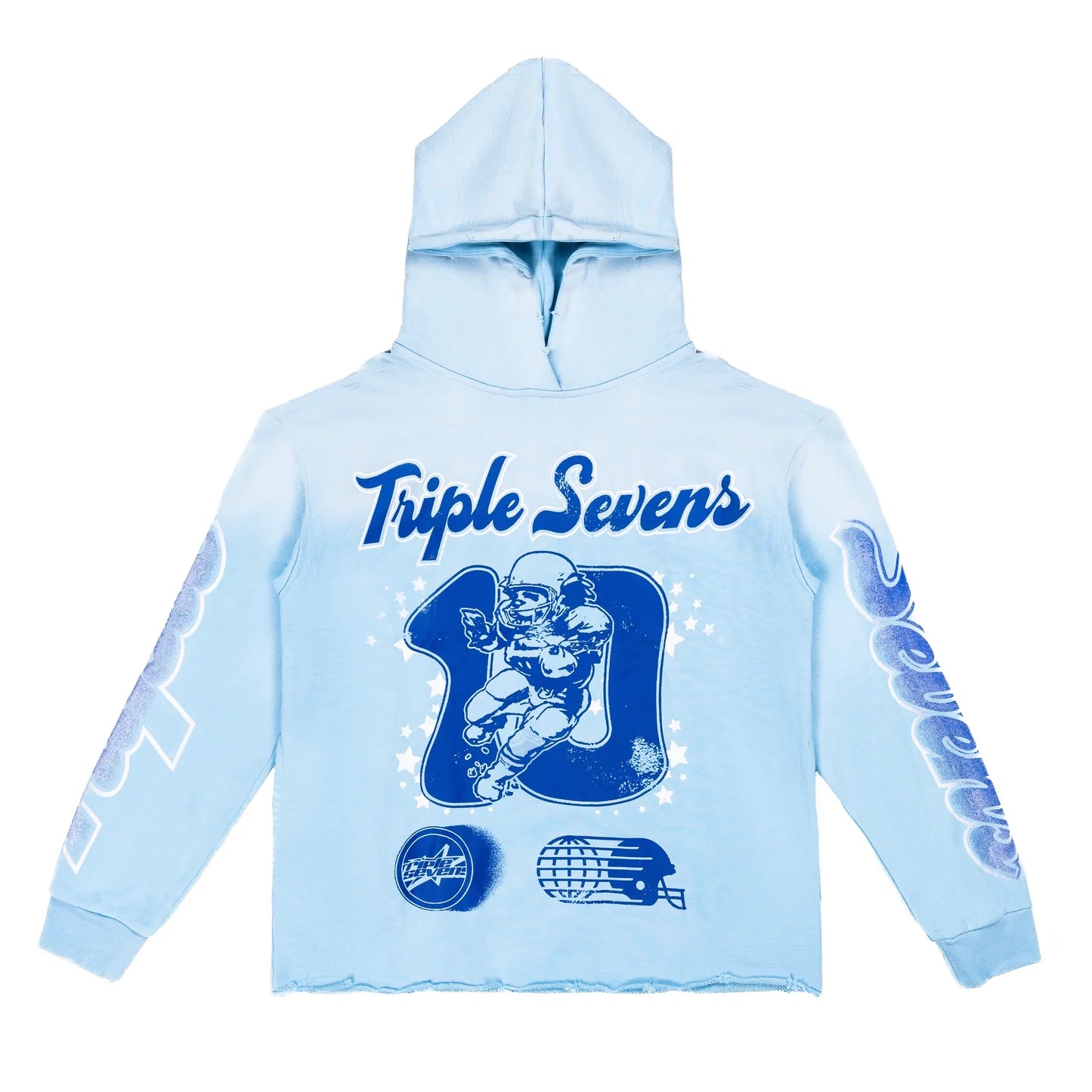 Triple Seven - All Star Football Hoodie - Baby Blue | Clique Apparel
