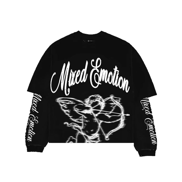 Mixed Emotions - Black “Blur” Thermal Long Sleeve
