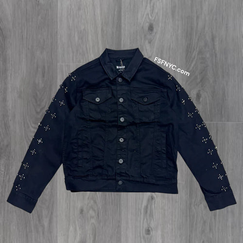 kloud9- studded wax coated jacket