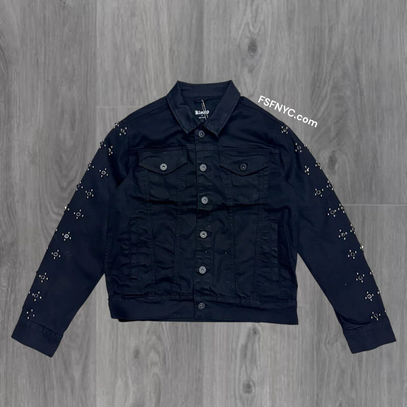 kloud9- studded wax coated jacket