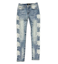 Load image into Gallery viewer, Mixed Emotion - Monogram Denim Blue Wash Blue/White