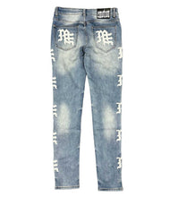 Load image into Gallery viewer, Mixed Emotion - Monogram Denim Blue Wash Blue/White