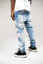 Load image into Gallery viewer, Mixed Emotion - Monogram Denim Blue Wash Blue/White