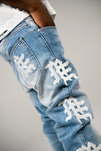 Load image into Gallery viewer, Mixed Emotion - Monogram Denim Blue Wash Blue/White