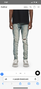 Purple Jeans - Mid Indigo Destroy - Clique Apparel