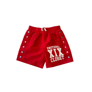 Mixed Emotion-Red Nylon Shorts