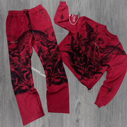 VIERICHE Stacked Arcangel Crew Neck - Red - VR1531