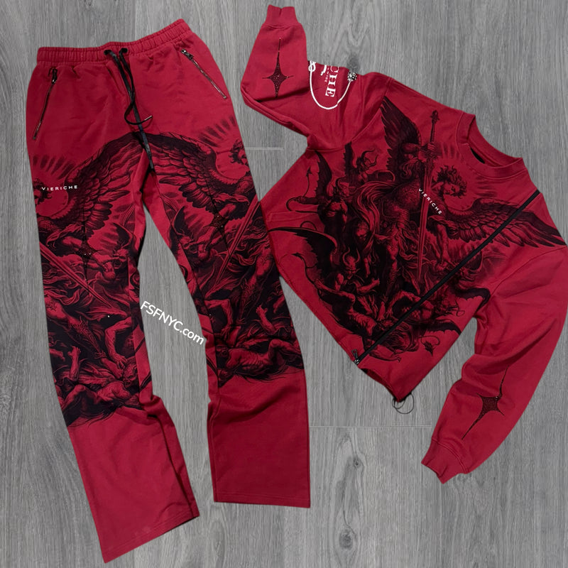 VIERICHE Stacked Arcangel Crew Neck - Red - VR1531