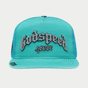 GodSpeed - GS Forever Trucker Hat (Teal Washed) - Clique Apparel