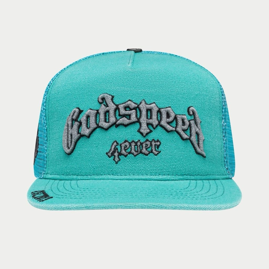 GodSpeed - GS Forever Trucker Hat (Teal Washed) - Clique Apparel