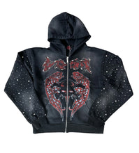 Load image into Gallery viewer, LOST- Evil Wing  zip-up- hoodie 4