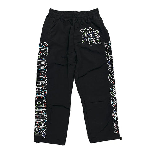 Mixed Emotion -ME Rhinestone Nylon Pant - Black