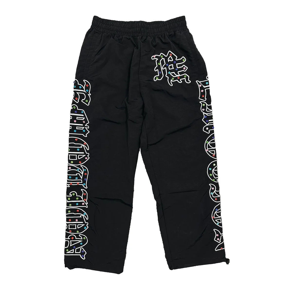Mixed Emotion -ME Rhinestone Nylon Pant - Black