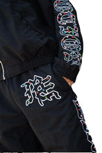 Load image into Gallery viewer, Mixed Emotion -ME Rhinestone Nylon Pant - Black