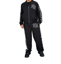 Load image into Gallery viewer, Mixed Emotion -ME Rhinestone Nylon Pant - Black