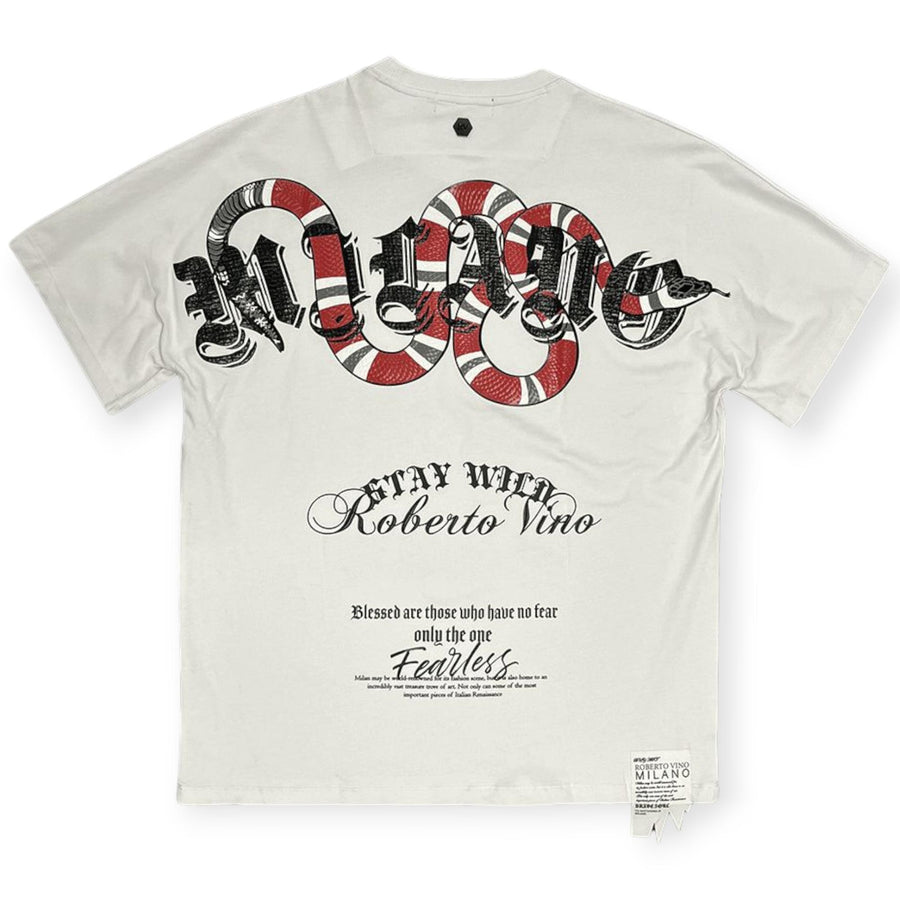 RV- Wild Snake Tee White - Clique Apparel