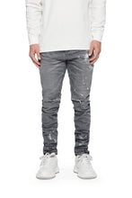 Load image into Gallery viewer, Purple - P001 Worn Grey Knee Slit Jeans