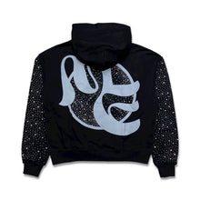 Load image into Gallery viewer, Mixed Emotion - Archer Rhinestone Hoodie - Black