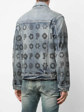 Load image into Gallery viewer, Purple Brand Monogram - Leopard Print Denim Jacket - Blue