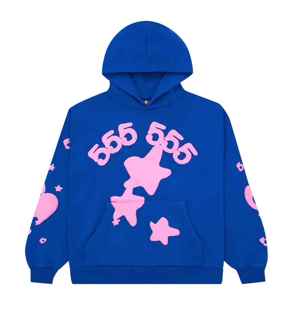 Sp5der - Pink/blue Beluga hoodie