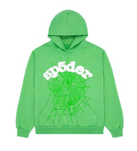 Load image into Gallery viewer, Spider -  Web Hoodie Slime Green