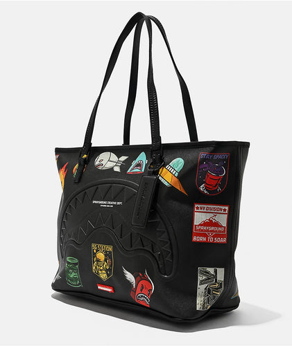 Sprayground - Sharkmouth Embossed Patches Tote Bag - Clique Apparel