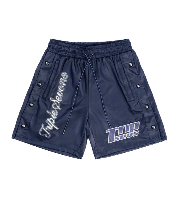 Triple Sevens - Navy Nylon Shorts