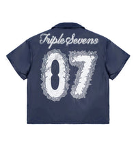 Load image into Gallery viewer, Triple Sevens - Navy Button Up