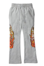 Load image into Gallery viewer, Who Decides War Flames Glass Sweat Pants – Vintage Grey