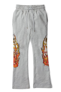 Who Decides War Flames Glass Sweat Pants – Vintage Grey