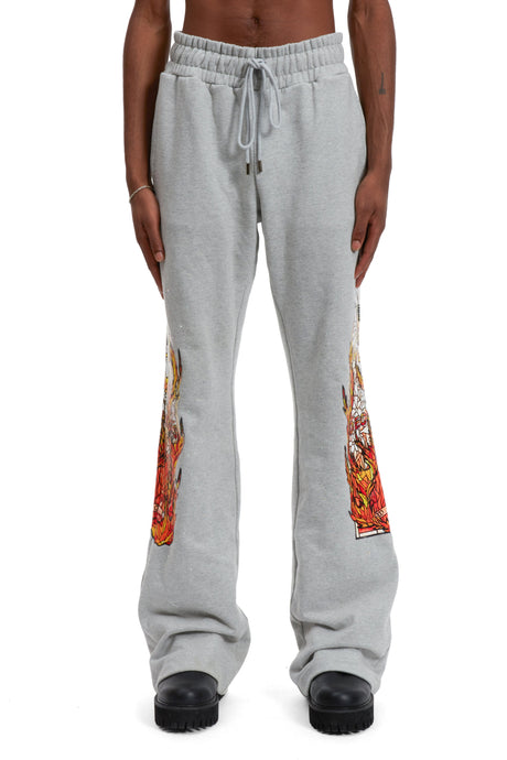 Who Decides War Flames Glass Sweat Pants – Vintage Grey