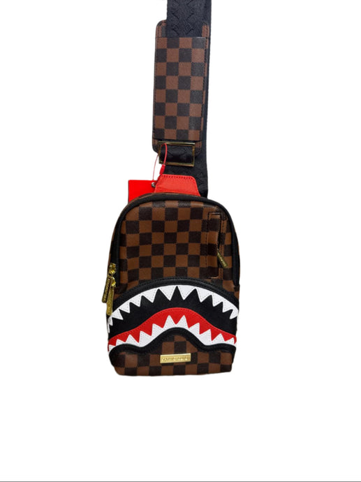Sprayground Sawtooth Sharks in Paris One-Strap Backpack