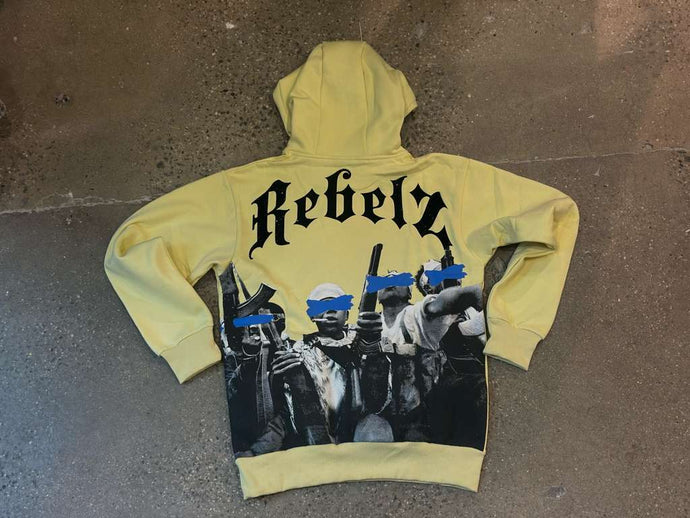 Point Blank - Rebelz Luxe Rhinestone Hoodie - Butter