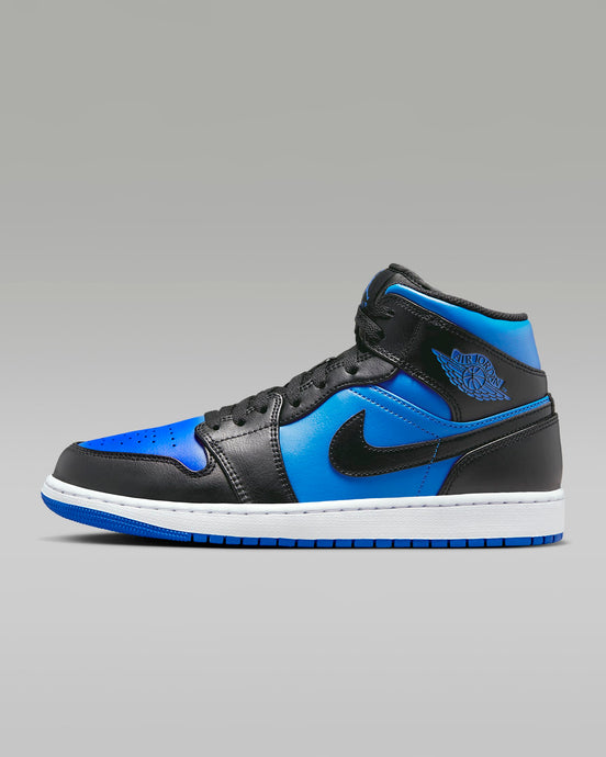 Nike - Air Jordan 1 Mid - Black/Royal Blue - Black - White - Clique Apparel