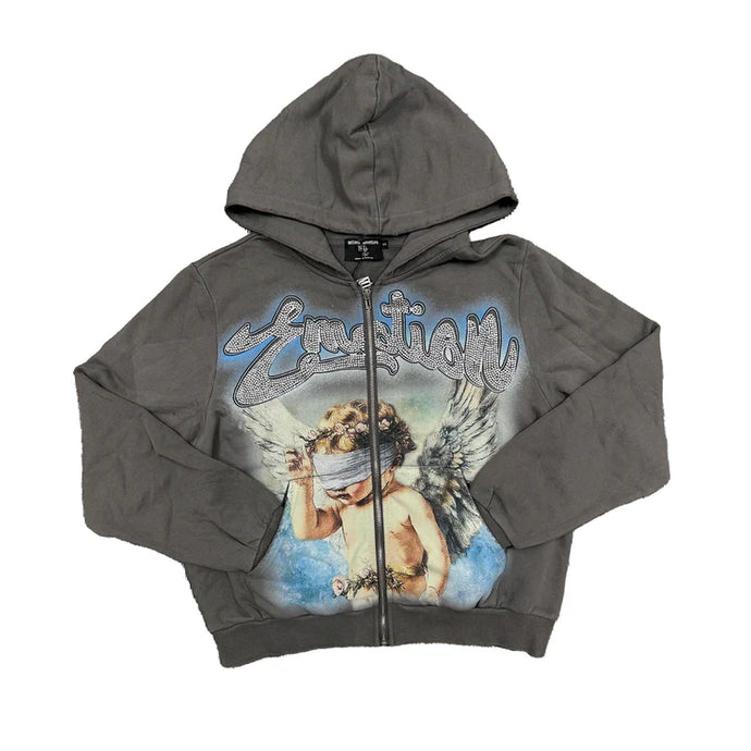 Mixed Emotion - Grey Rhinestone