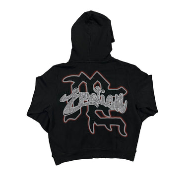 Mixed Emotion - Black Rhinestone Hoodie - Clique Apparel