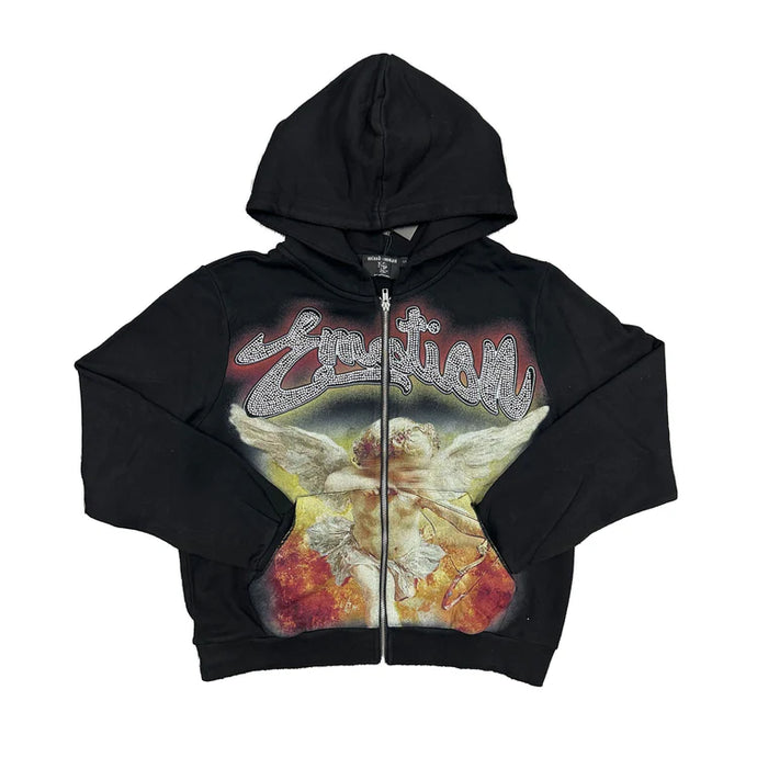 Mixed Emotion - Black Rhinestone Hoodie